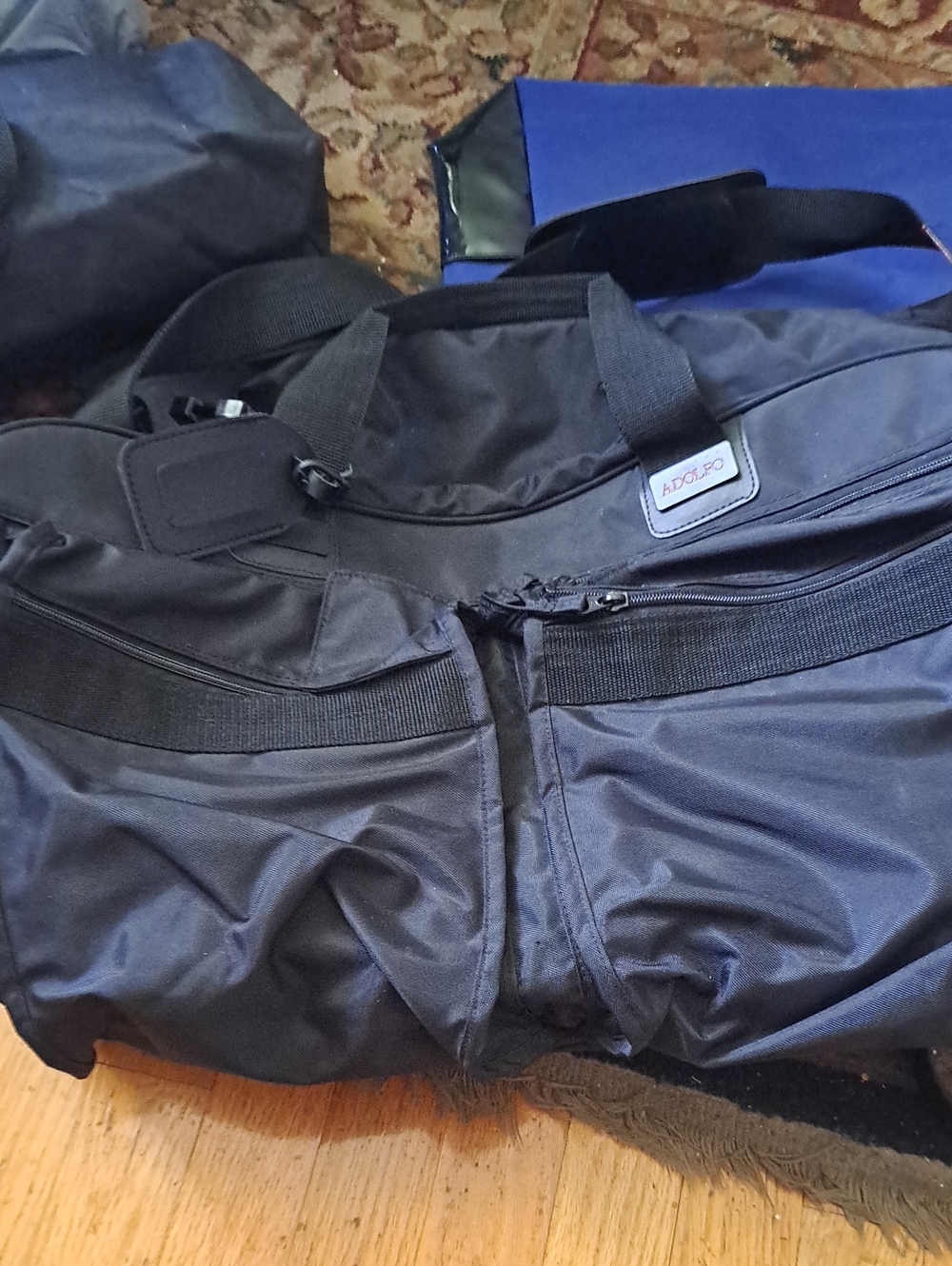 Adolfo Black Men's Travel Duffel with Dual Front Pockets